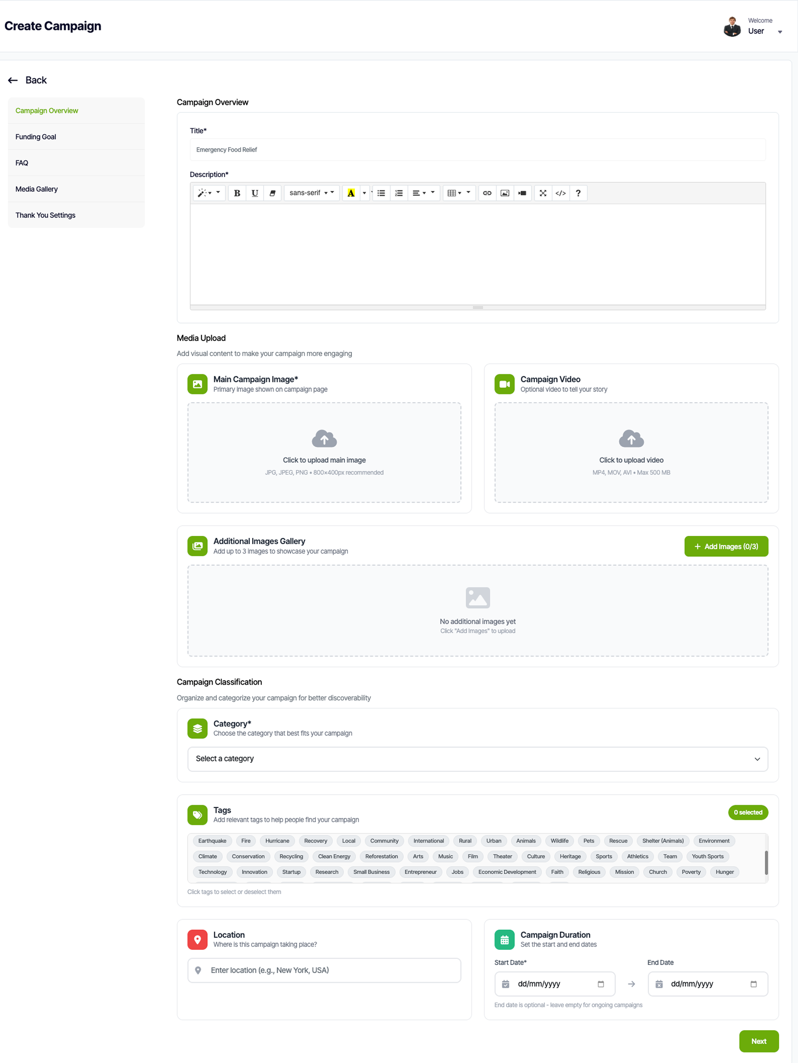 Campaigns Dashboard